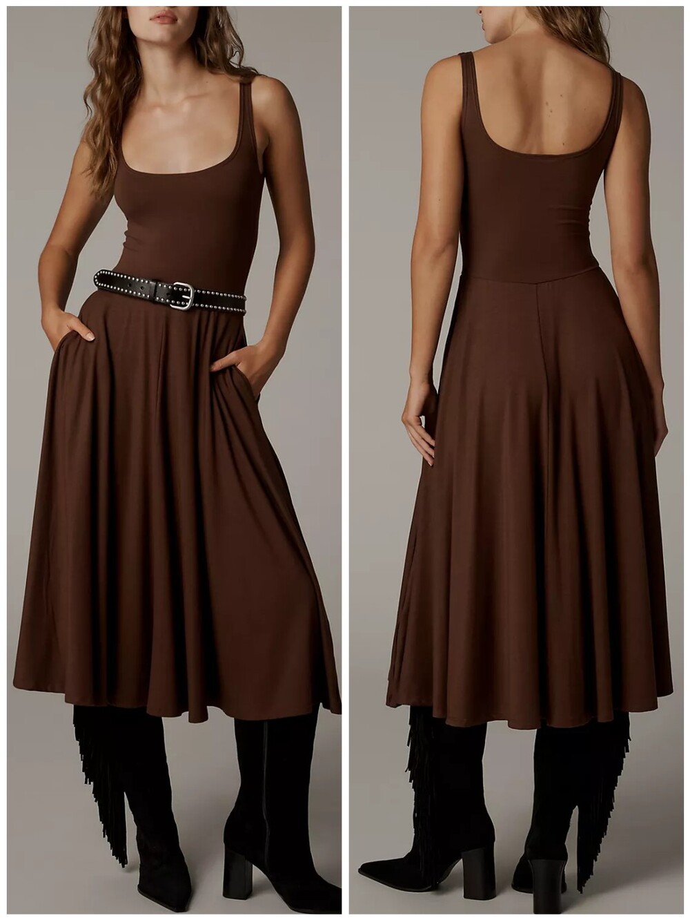 Reformation Blush Scoop Neck Rou Midi Jersey Soft Dress, M - Picture 3 of 13